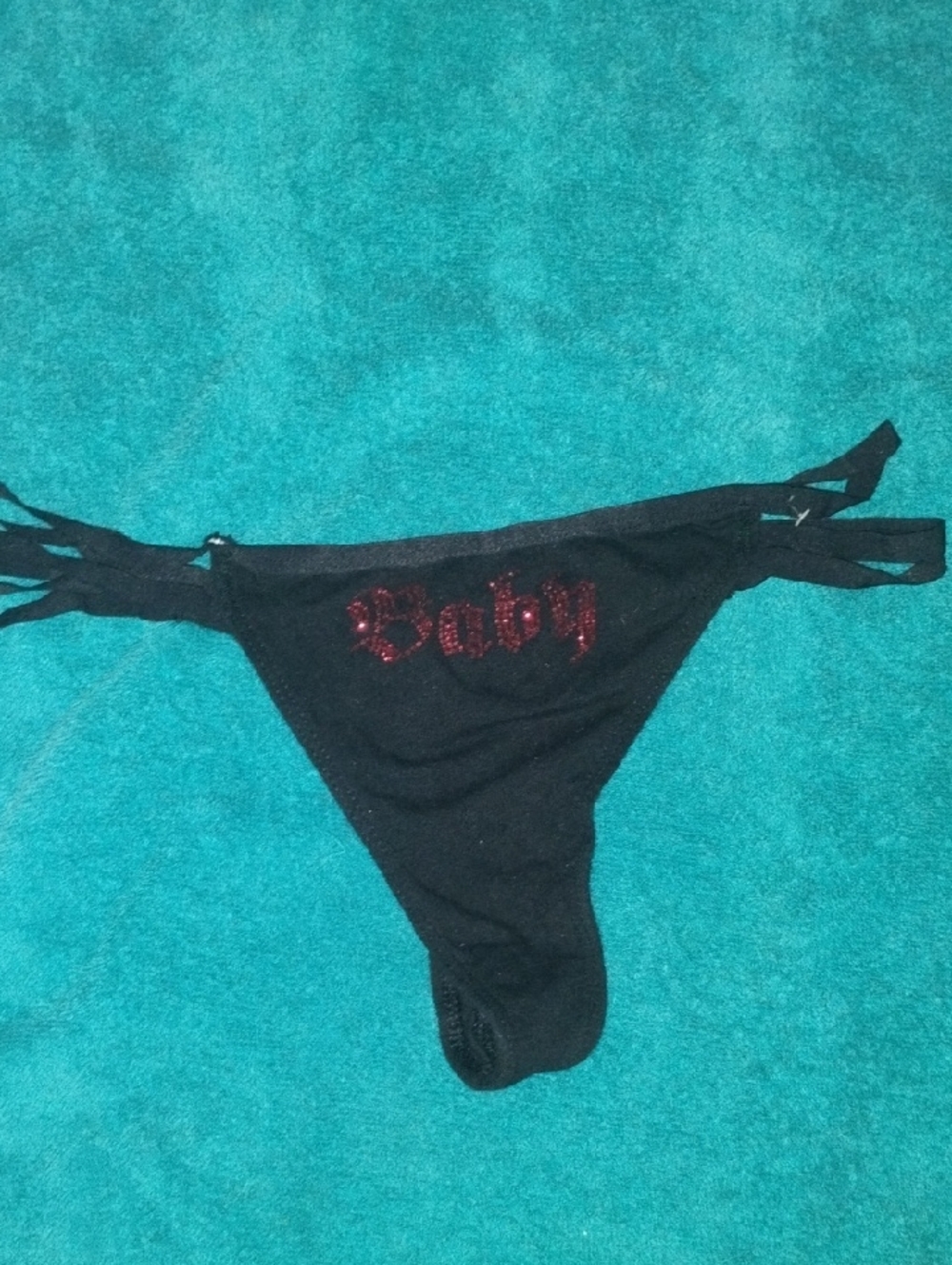 PINK Victoria's Secret Blue Bikini Bottom with Pink Label